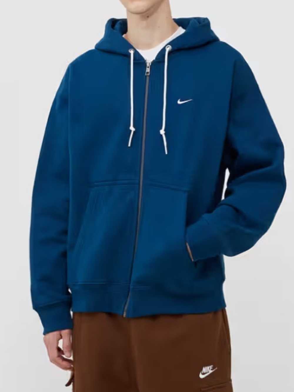 Nike Solo Swoosh Full-Zip Hoodie Sweatshirt Teal Blue Size M